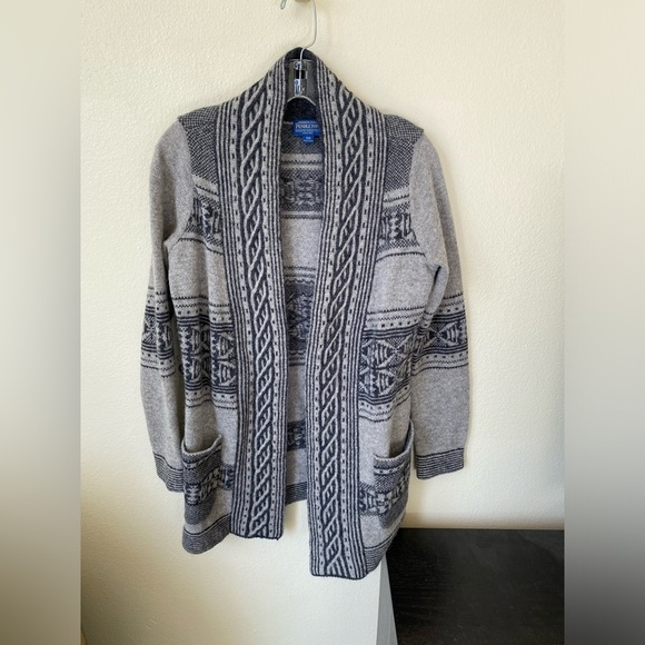 Pendleton Women’s Wool & Alpaca Cardigan Grey Size XXS Aztec Sweater - Picture 1 of 8